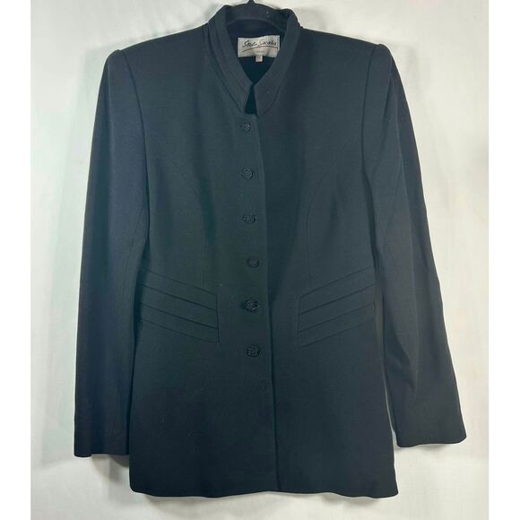 Stelio Sacolis Paris Elegant Black Blazer Button-Up Jacket‎ Size 40 - Picture 1 of 6
